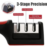 3-Segment Knife Sharpener Knife Sharpeners for Kitchen Knives Stainless Steel Three-Purpose Sharpening Stone