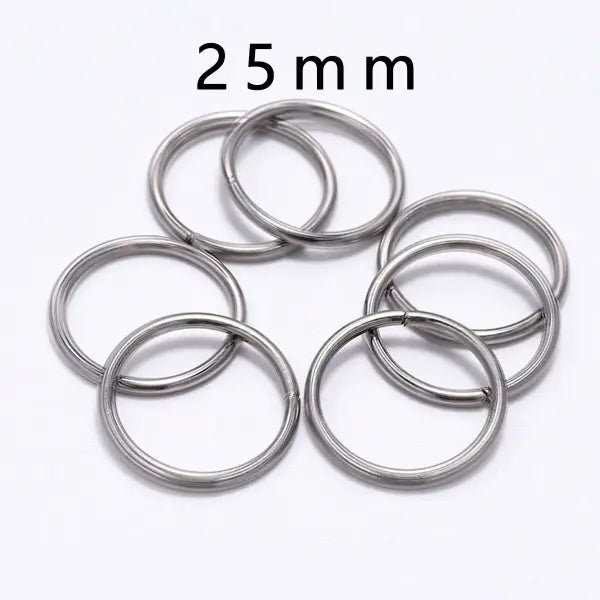 30–200PCS Stainless Steel Split Rings – 3–25mm Open Jump Rings for DIY Jewelry Making & Accessories - 2 x 25mm 30Pcs