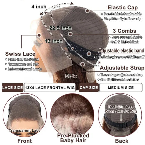 30 Inch Chocolate Brown HD Lace Front Wig – Body Wave Human Hair Wig - Himpall