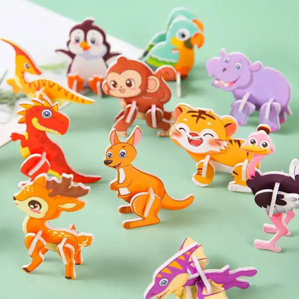 30Pcs Mini Animal DIY Jigsaw Puzzles Toys for Kids Birthday Party Favors Classroom Rewards Baby Shower Gifts Pinata