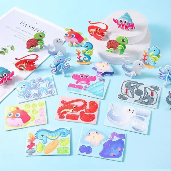 30Pcs Mini Animal DIY Jigsaw Puzzles Toys for Kids Birthday Party Favors Classroom Rewards Baby Shower Gifts Pinata