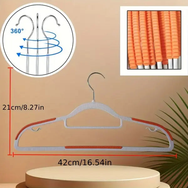 30Pcs Non-Slip Clothes Hangers with 360° Rotating Hook Sturdy Space-Saving Closet Organizers