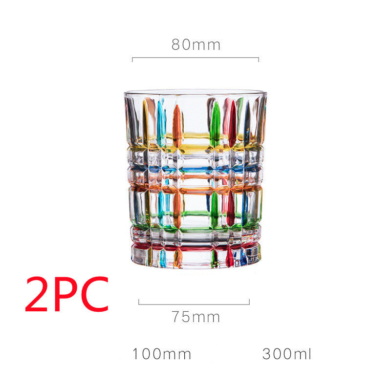 European Style New Enamel Whisky Glass With Colorful Woven Pattern - 10 Style / 2PCS - Hair Remover