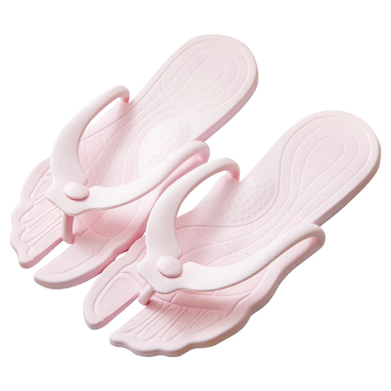 Portable Folding EVA Flip Flops for Travel and Beach - Pink / L