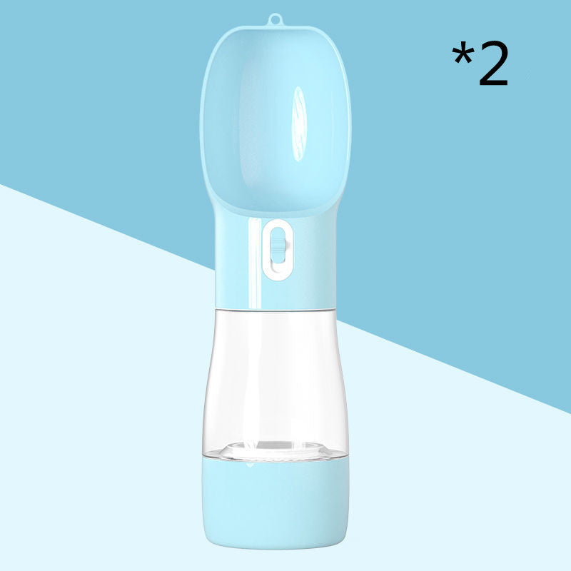 Portable Pet Food and Water Dispenser for Dogs and Cats - 2pc Blue