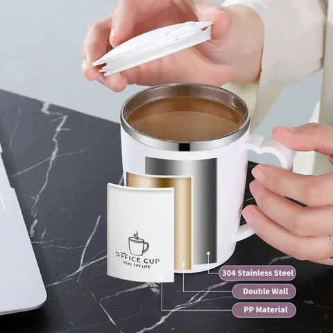 350ml Thermos Mug - Leak-Proof Stainless Steel Insulated Coffee Cup with Handle Portable Vacuum Flask