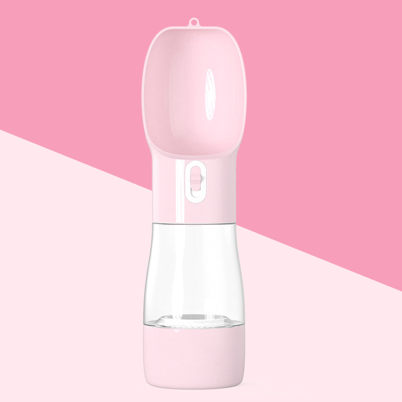 Portable Pet Food and Water Dispenser for Dogs and Cats - Pink
