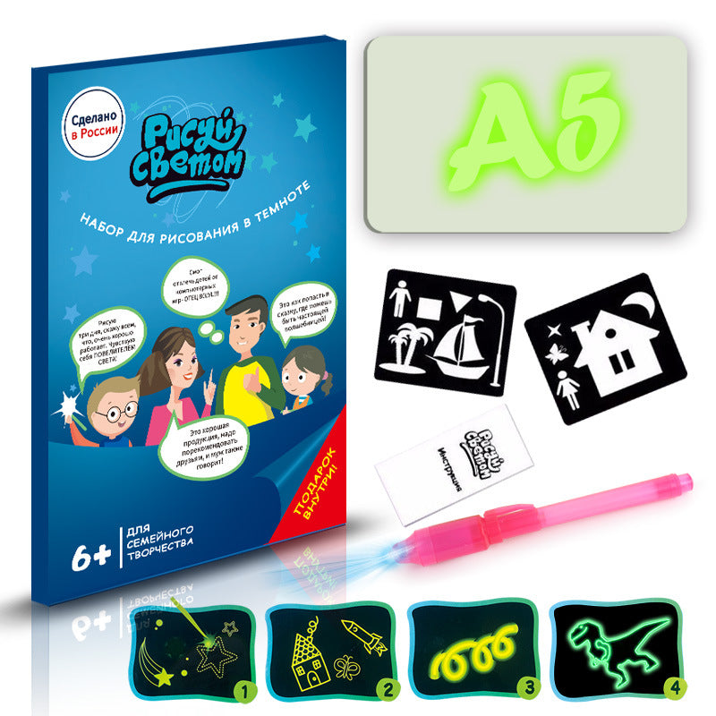 Luminous Drawing Tablet with Flashlight Marker