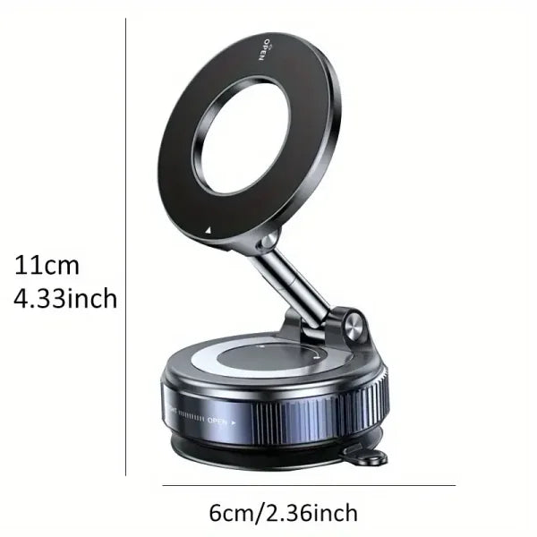 360° Magnetic Car Phone Holder – Upgraded Aluminum Alloy, Foldable & Strong Grip - Himpall