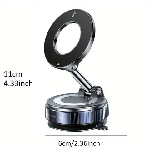 360° Magnetic Car Phone Holder – Upgraded Aluminum Alloy, Foldable & Strong Grip - Himpall