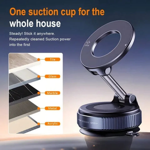 360° Magnetic Car Phone Holder – Upgraded Aluminum Alloy, Foldable & Strong Grip - Himpall