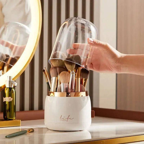 360° Rotating Makeup Brush Holder – Portable Makeup Organizer