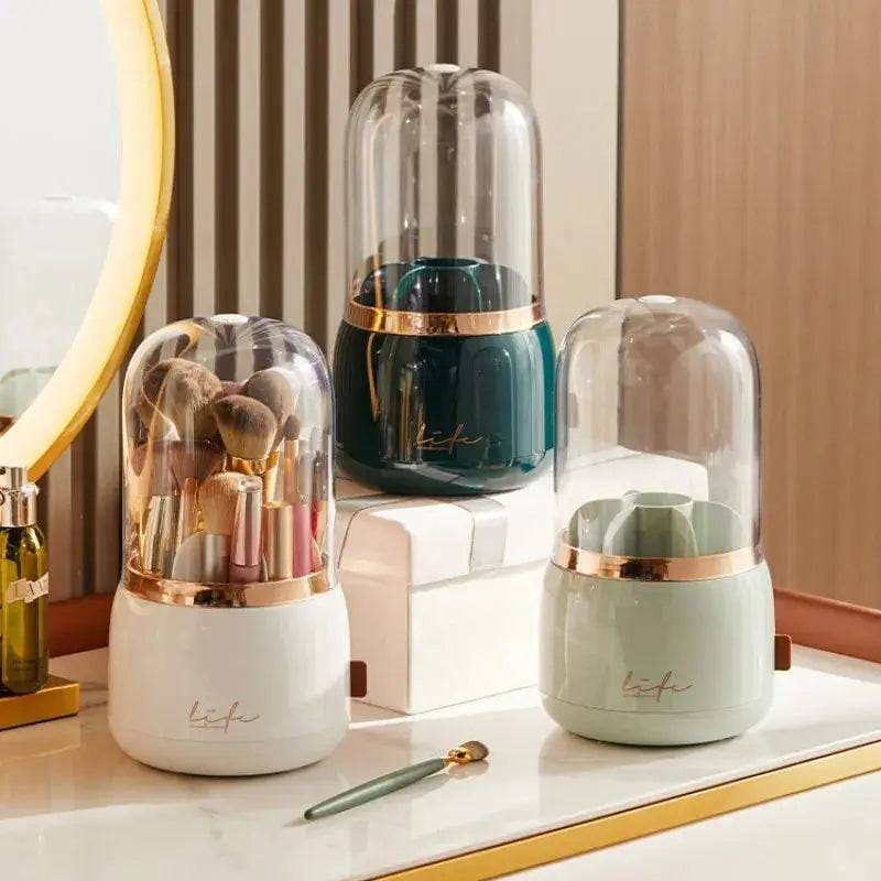 360° Rotating Makeup Brush Holder – Portable Makeup Organizer