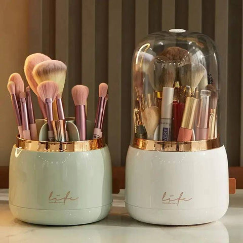 360° Rotating Makeup Brush Holder – Portable Makeup Organizer