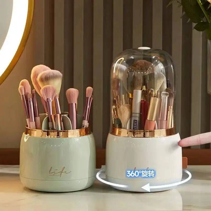 360° Rotating Makeup Brush Holder – Portable Makeup Organizer