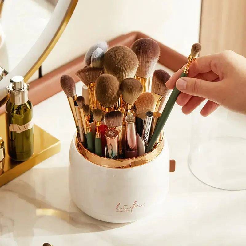 360° Rotating Makeup Brush Holder – Portable Makeup Organizer