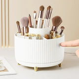 360 Rotating Makeup Desktop Cosmetic Storage Box Organizer Large Capacity for Bathroom Portable Lipstick Makeup Brush
