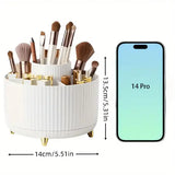 Rotating Makeup Organizer Plastic Cosmetic Storage PP 5 Compartment Holder