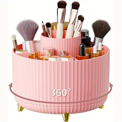360° Rotating Makeup Storage Box - Desktop Organizer for Brushes, Lipstick & Jewelry - Himpall