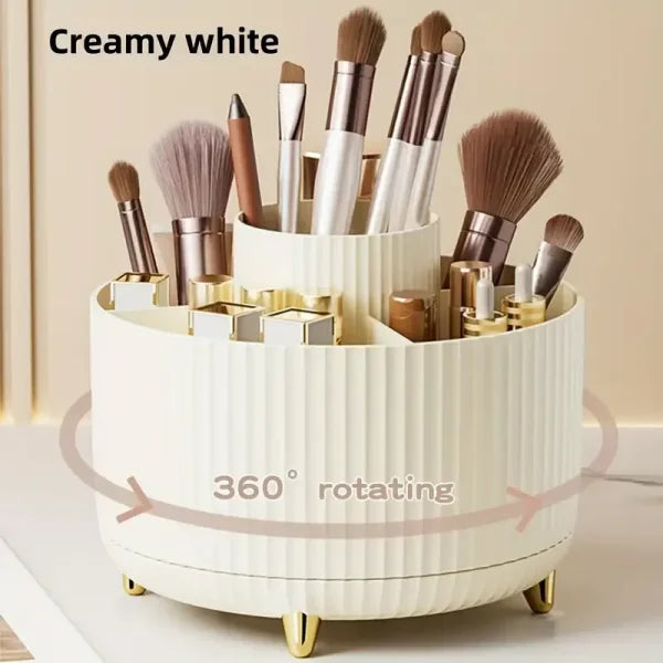 360° Rotating Makeup Storage Box - Desktop Organizer for Brushes, Lipstick & Jewelry - Himpall