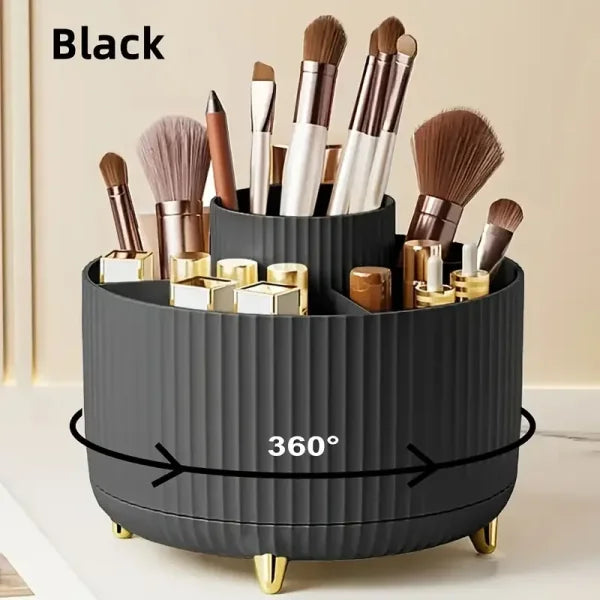 360° Rotating Makeup Storage Box - Desktop Organizer for Brushes, Lipstick & Jewelry - Himpall