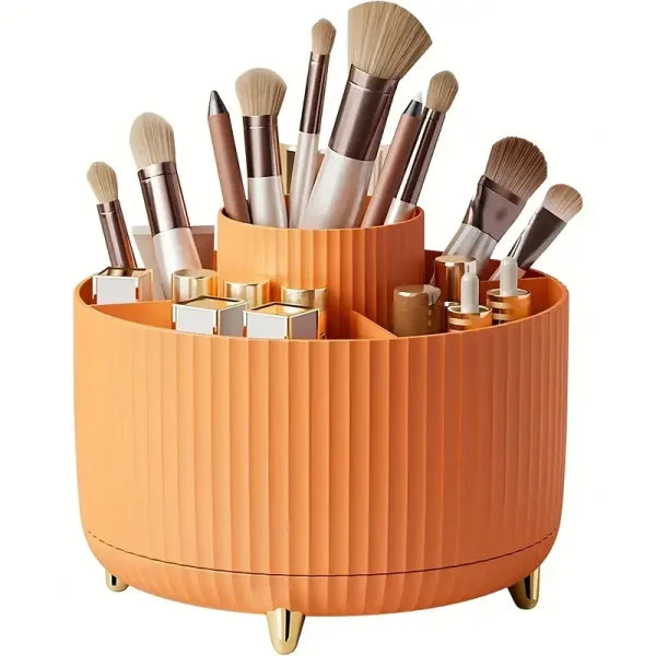 360° Rotating Makeup Storage Box - Desktop Organizer for Brushes, Lipstick & Jewelry - Himpall