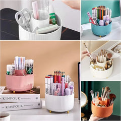 360° Rotating Makeup Storage Box - Desktop Organizer for Brushes, Lipstick & Jewelry - Himpall