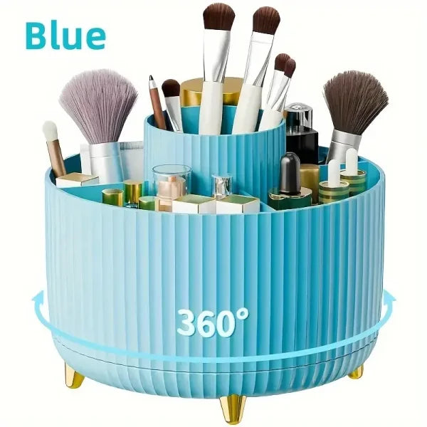 360° Rotating Makeup Storage Box - Desktop Organizer for Brushes, Lipstick & Jewelry - Himpall