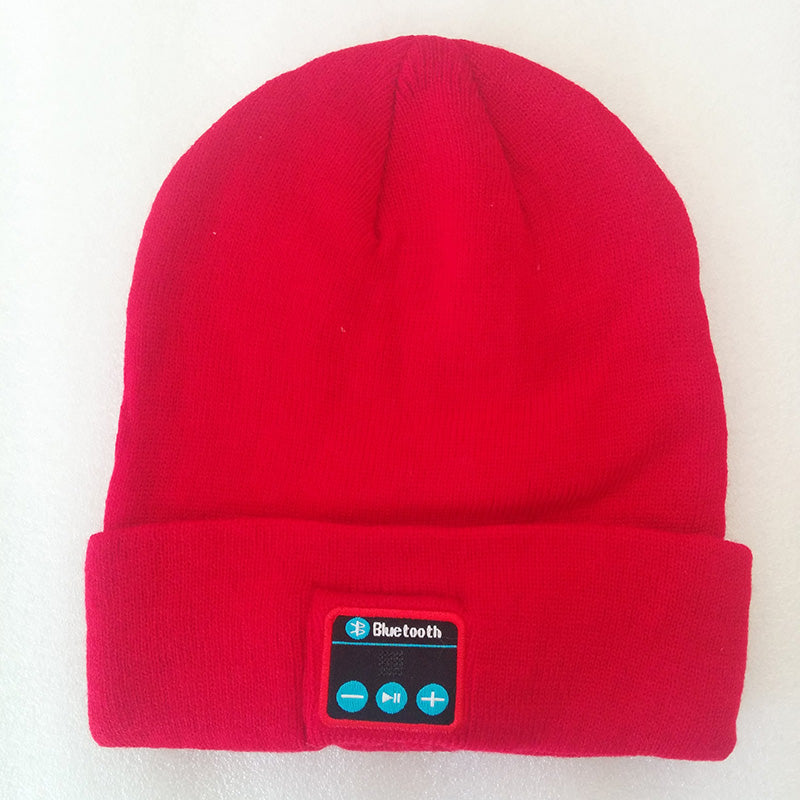European And American Outdoor Wireless Headset Knitted Hat Multifunctional Music Hat - Red / One size / USB