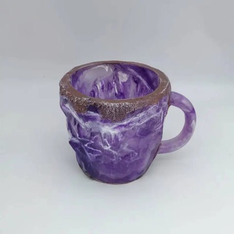 Elegant Resin Crystal Coffee Mug for Home and Workplace Decor - Purple / 10cm High / No inner liner