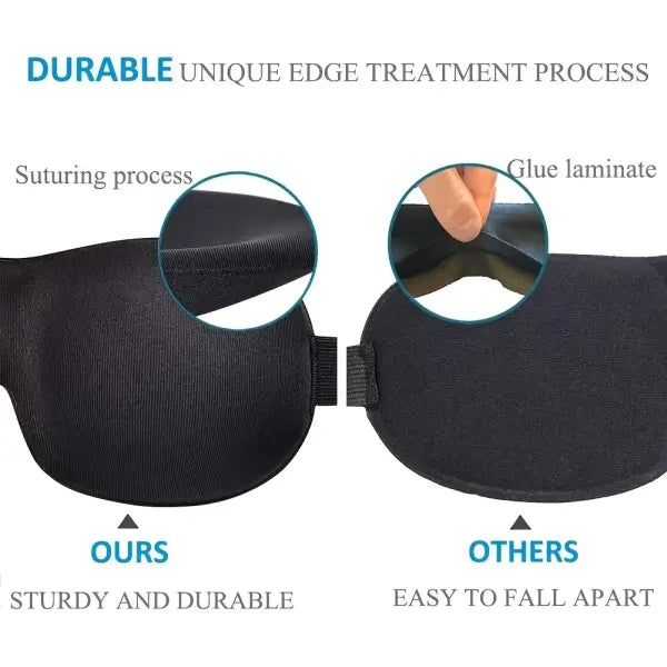 3D Contoured Sleep Mask – 100% Light Blocking Ultra-Soft Eye Cover for Travel Yoga & Rest