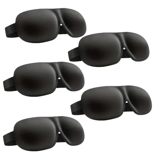 3D Contoured Sleep Mask – 100% Light Blocking Ultra-Soft Eye Cover for Travel Yoga & Rest - 5pcs