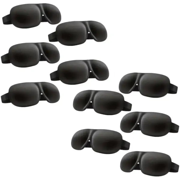 3D Contoured Sleep Mask – 100% Light Blocking Ultra-Soft Eye Cover for Travel Yoga & Rest - 10pcs without nose