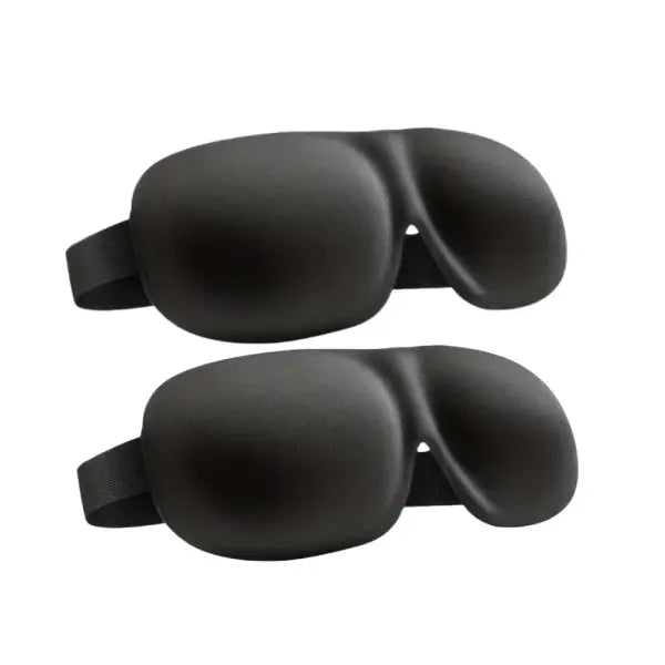 3D Contoured Sleep Mask – 100% Light Blocking Ultra-Soft Eye Cover for Travel Yoga & Rest - 2pcs