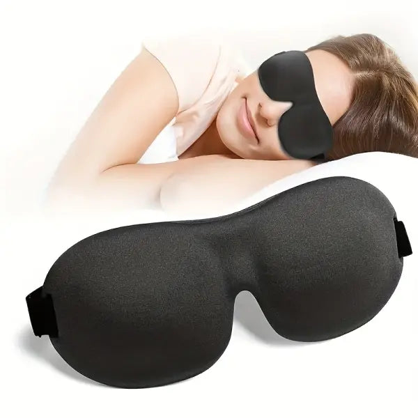 3D Contoured Sleep Mask – 100% Light Blocking Ultra-Soft Eye Cover for Travel Yoga & Rest