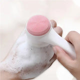 3D Double-Sided Silicone Facial Cleansing Brush – Soft Bristles Exfoliator & Manual Massage Face Wash Brush