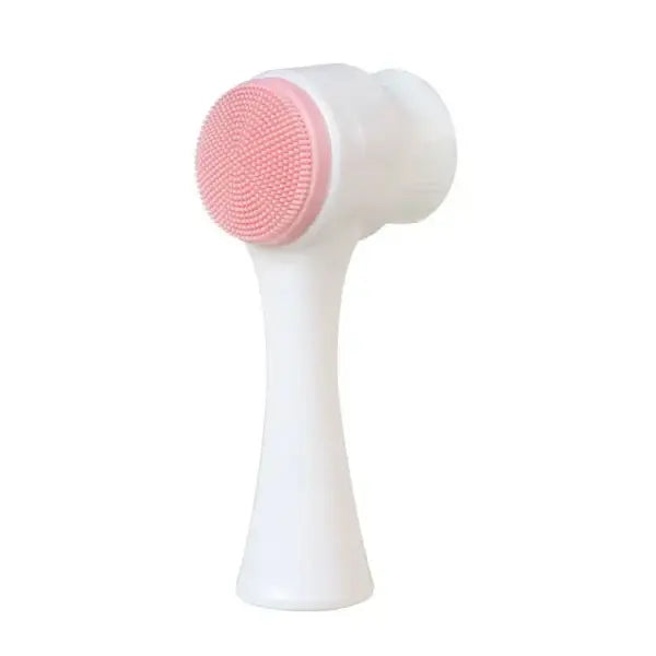 3D Double-Sided Silicone Facial Cleansing Brush – Soft Bristles Exfoliator & Manual Massage Face Wash Brush - Pink
