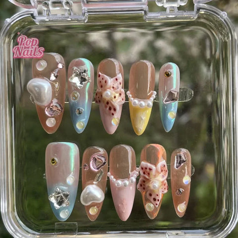 3D Flower Acrylic Full Nail Tips Set with Excellent Customer Service