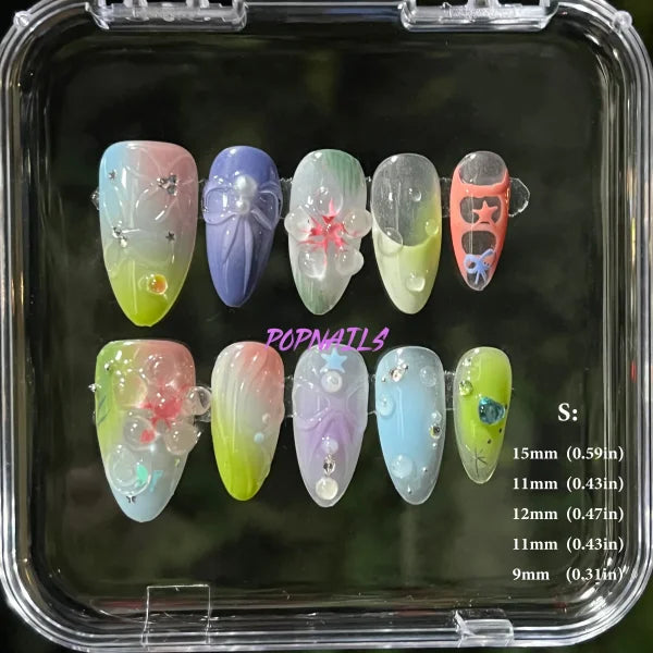 3D Flower Acrylic Full Nail Tips Set with Excellent Customer Service - S flower 11