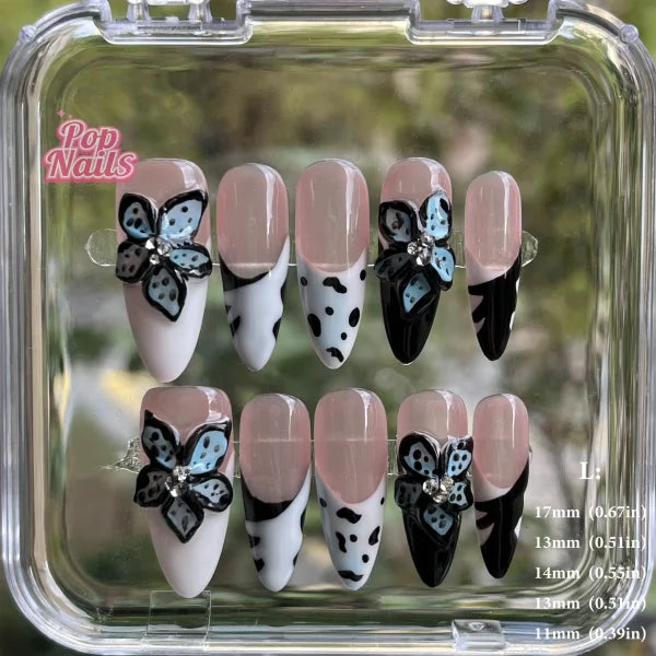 3D Flower Acrylic Full Nail Tips Set with Excellent Customer Service - L (No.EX004)