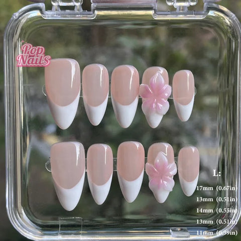 3D Flower Acrylic Full Nail Tips Set with Excellent Customer Service - L flower 22