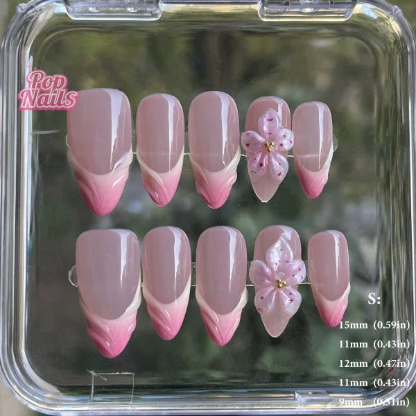 3D Flower Acrylic Full Nail Tips Set with Excellent Customer Service - S flower 21