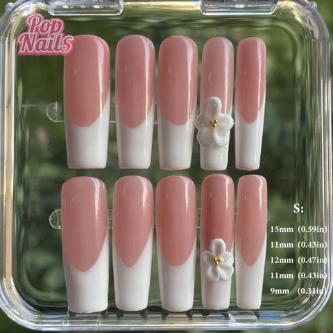 3D Flower Acrylic Full Nail Tips Set with Excellent Customer Service - S flower 20