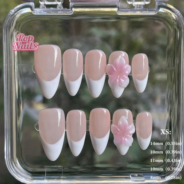 3D Flower Acrylic Full Nail Tips Set with Excellent Customer Service - XS flower 22