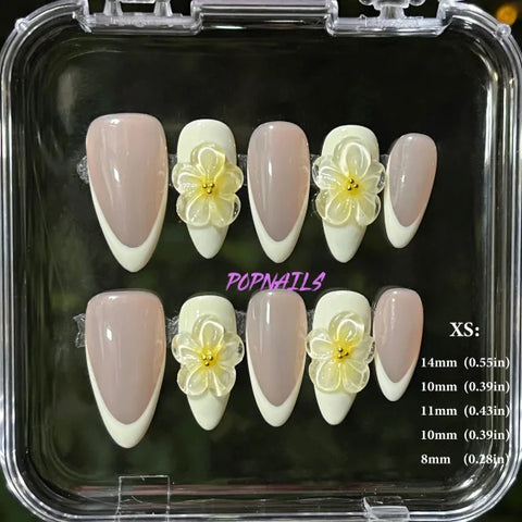 3D Flower Acrylic Full Nail Tips Set with Excellent Customer Service - XS flower 15