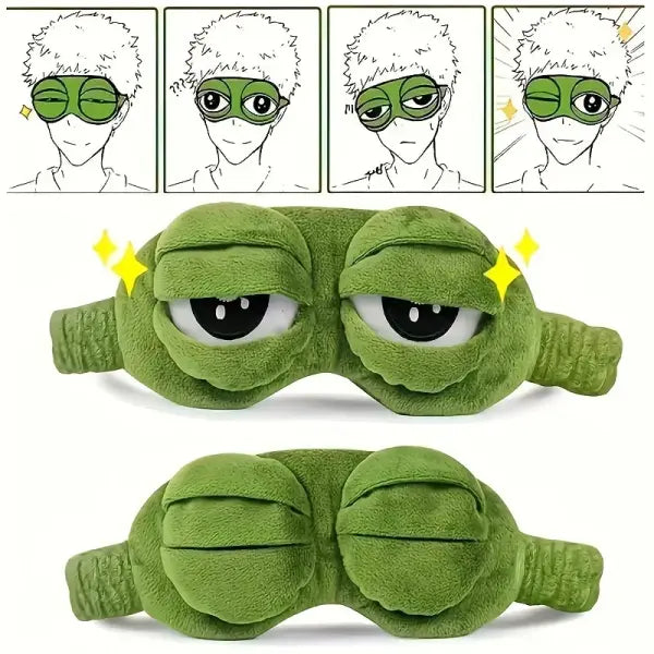 3D Frog Sleep Mask – Cartoon Soft Eyeshade for Travel Office & Home Sleep