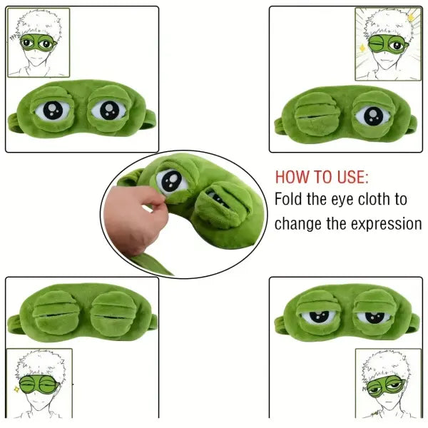 3D Frog Sleep Mask – Cartoon Soft Eyeshade for Travel Office & Home Sleep