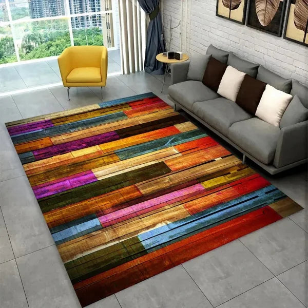 3D HD Wood Grain Area Rug - Retro Non-Slip Carpet for Living Room & Bedroom - 4 / 100x150cm 39x59 inch