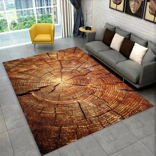 3D HD Wood Grain Area Rug - Retro Non-Slip Carpet for Living Room & Bedroom - 3 / 160x200cm 63x79 inch