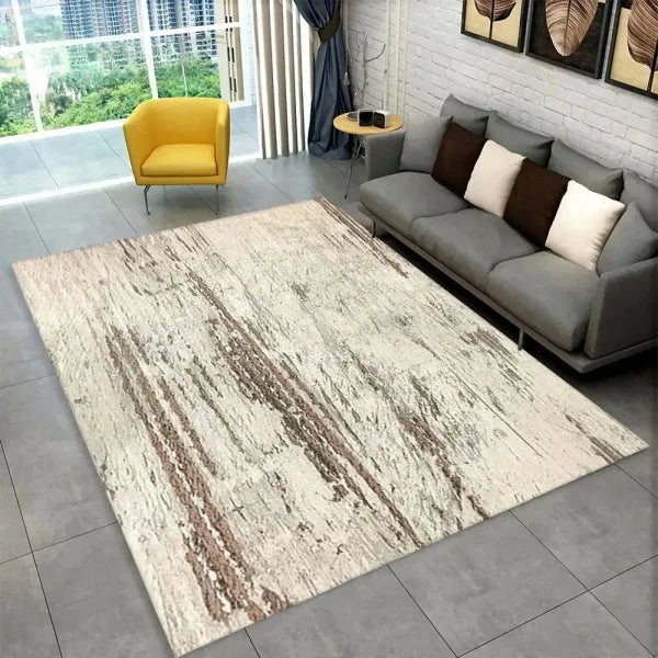 3D HD Wood Grain Area Rug - Retro Non-Slip Carpet for Living Room & Bedroom